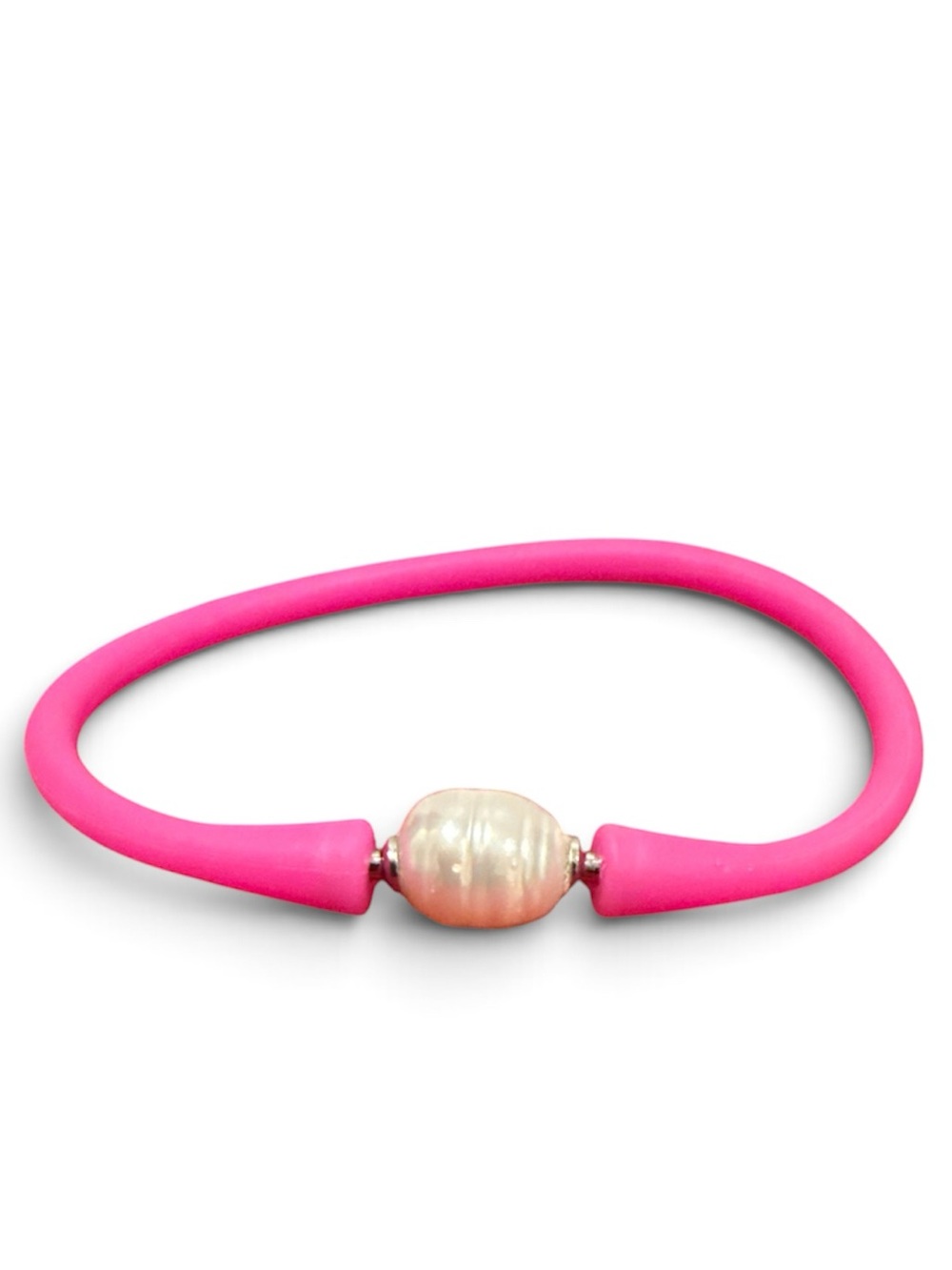 Freshwater Pearl and Silicone Bracelet